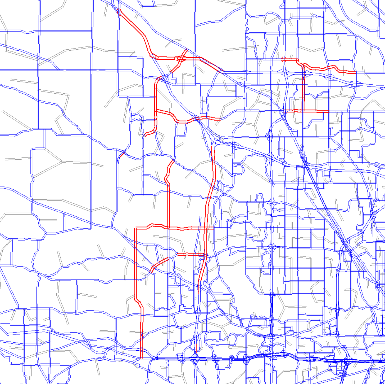 Transportation modeling network graphic