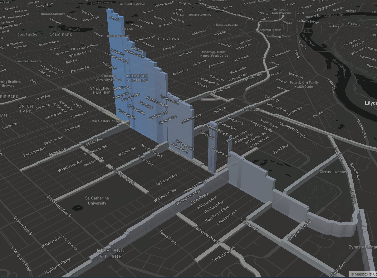 Snelling corridor visualization for freeway and corridor studies