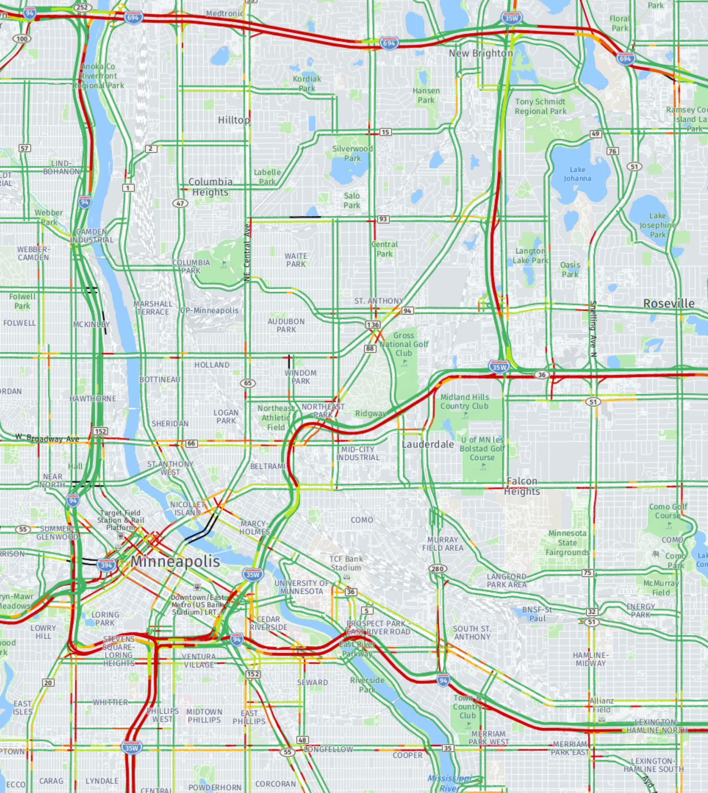 TH 280 project map from construction traffic impact analysis